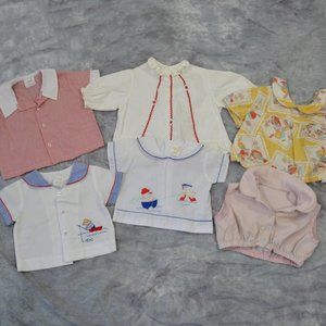 Vintage Lot Girl Infant Blouses/Tops, Lot of 6